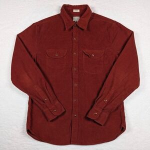 J.Crew Shirt Mens Medium Orange Corduroy Classic Fit Button Up Stretch Casual